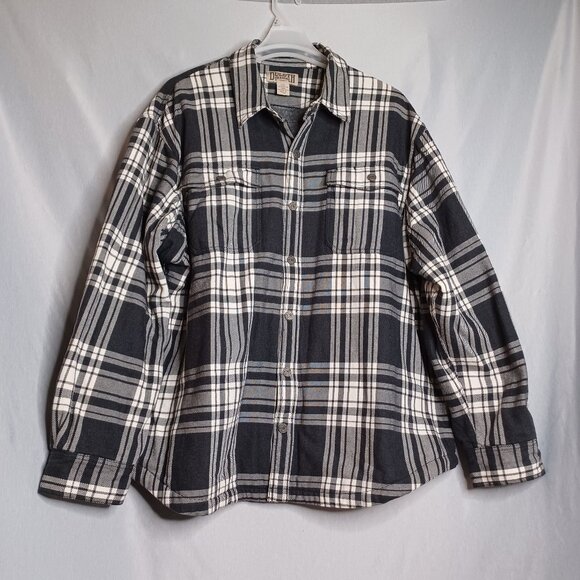 Duluth Trading Co. Shirt Jacket Mens 2XL Black/White Plaid Outdoor Lumberjack - Picture 1 of 8